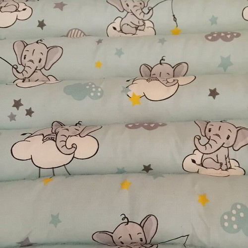 Handmade baby nest like new, reversible with elephant and grey