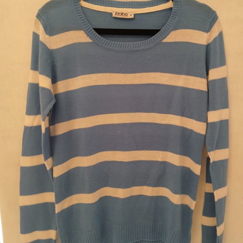 Janina Blue Striped Sweater M/38 like new