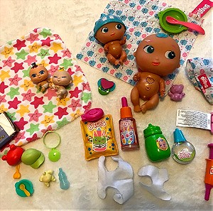 4 κούκλες μωρά: 2 Baby Alive & 2 μωράκια μπιζελάκια, 4 baby dolls