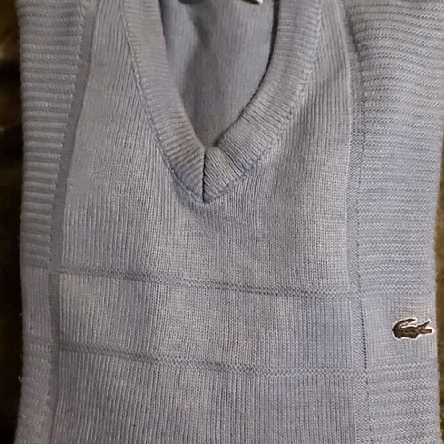 Lacoste sweater XL light blue like new, made in France