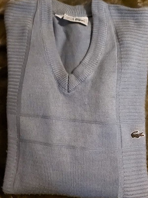 Lacoste sweater XL light blue like new, made in France