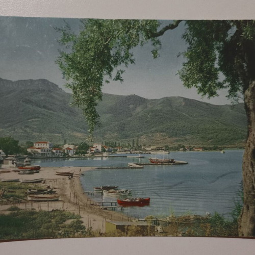 Thasos postcard general view used, color