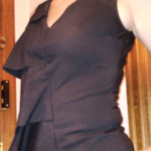 Access blouse with ruffles like new, size 46, black