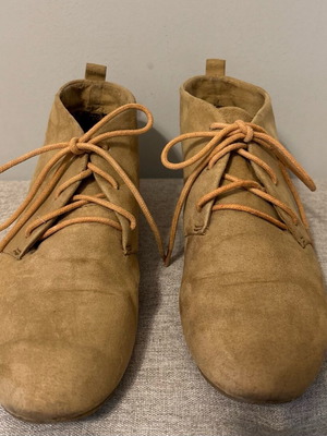 Zara TRF women's boots used, beige brown suede, size 38