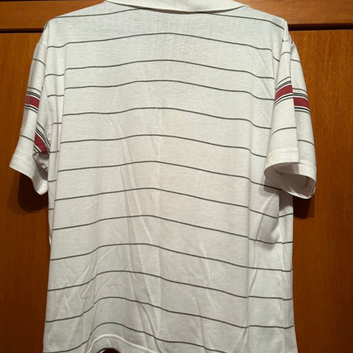 Men's blouse XL like new, white with multicolor stripes