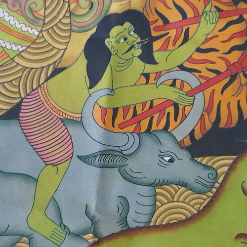 Buddhist deity from Thailand used, on fabric 73×50cm