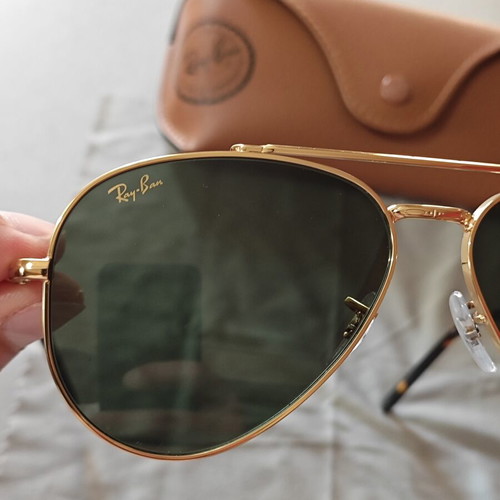 Ray Ban RB3625 Aviator Sunglasses 58 Size Like New Green