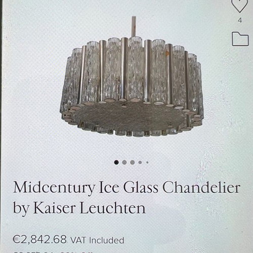 Doria Leuchten Vintage Chandelier Lamp from Germany 1960 used