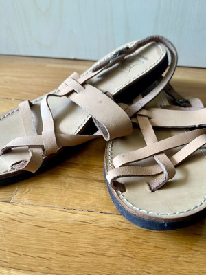 Handmade leather sandals used, size 39-39.5