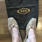 Tod's camel suede ballerina flats size 38.5