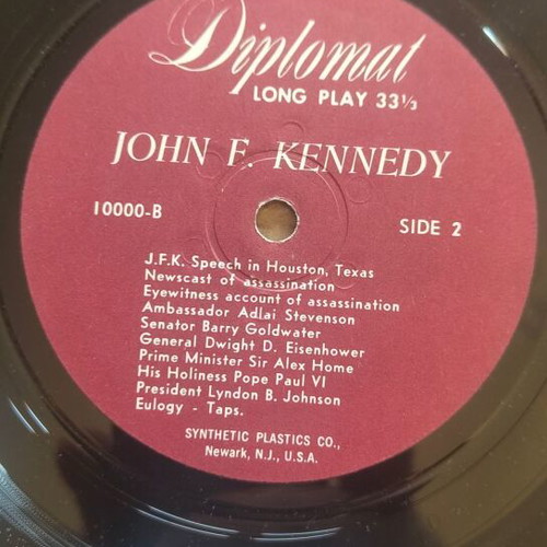 Rare LP record Kennedy speeches used