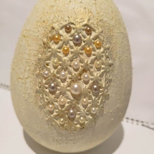 Porcelain Easter decorative egg handmade, 20 cm