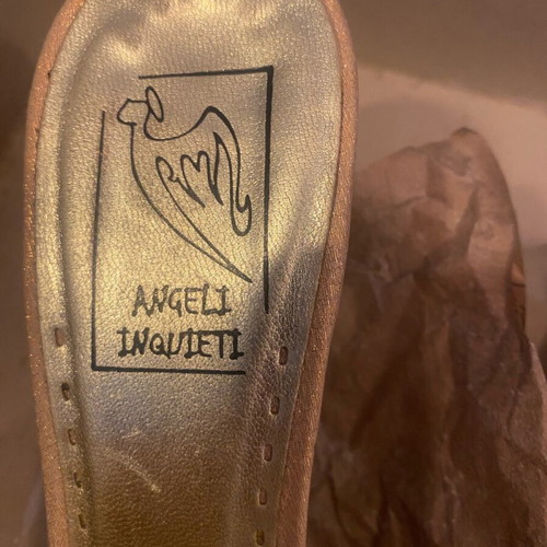 Angeli Inguileti bridal heels with feathers and Swarovski like new, size 39