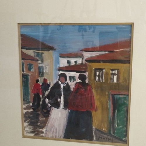Manos Zacharakis painting used with female figures and frame