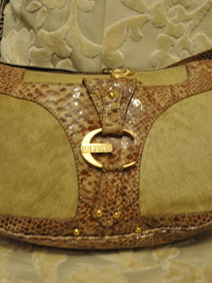 Just Cavalli shoulder bag authentic new, leather and pony skin 32x20x8
