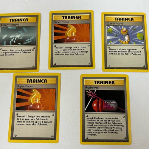 Pokémon Trainer cards used, pack of 5 in good condition