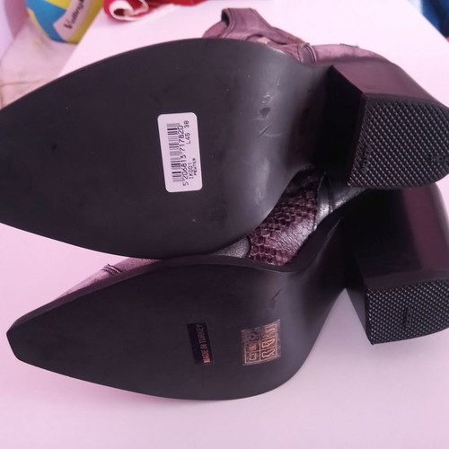 Migato Western Boots 38 New Leather Black and Silver