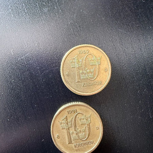 Swedish collectible coins like new, set of 2 pieces