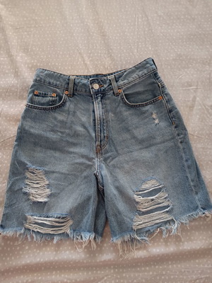 H&M women's denim shorts size 38 like new, high waist, blue