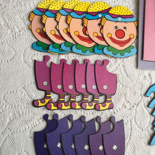 Puzzlino Clown by Assim Toys vintage board game used