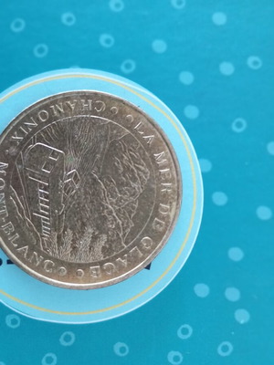 Chamonix-Mont-Blanc souvenir tourist coin, La Mer de Glace glacier