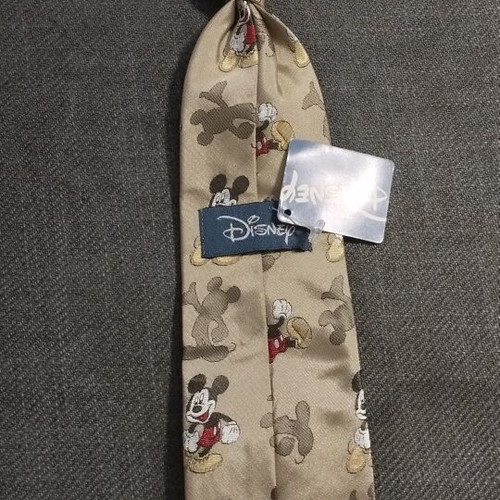 Disney Mickey Mouse children's tie new, beige satin
