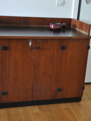 Danish Design Bar Furniture like new, teak wood and dark anthracite formica