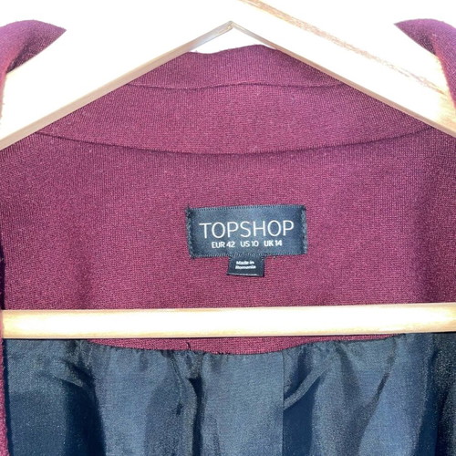 Topshop σακάκι 3/4 μεταχειρισμένο, μπορντώ, μέγεθος small