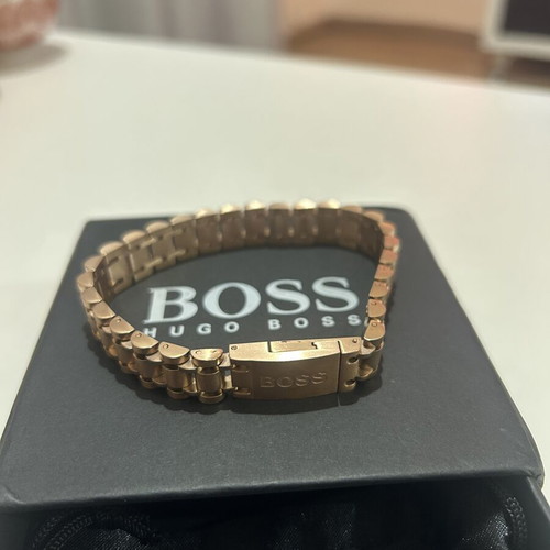 Hugo Boss men's bracelet rose gold plated stainless steel