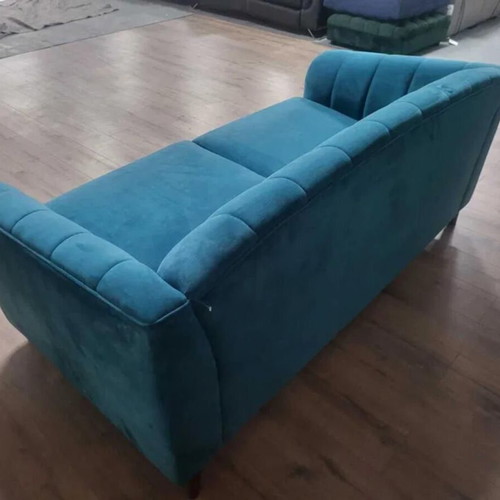 Designer Blue Fabric Sofa Large Double New