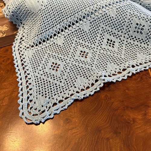 Blue blanket used 231x150cm