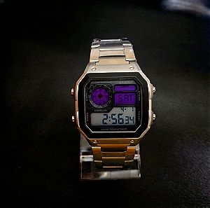 Ψηφιακό Ρολόι Custom "Purple Dawn" με μεταλλικό μπρασελέ