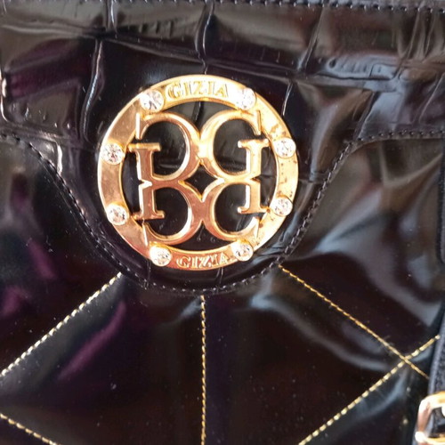 GIZIA leather black handbag new with gold details