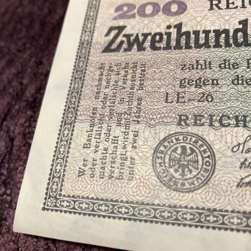 German banknote of Weimar Republic 1923 like new