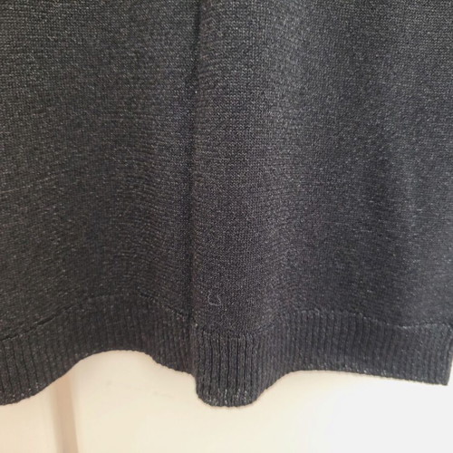Julia Bergovich black sleeveless knit top with silver thread XL