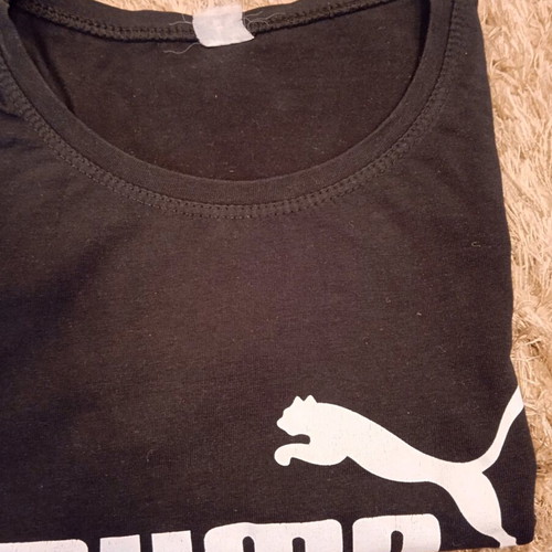 Puma short-sleeve shirt used, black and white, size XS