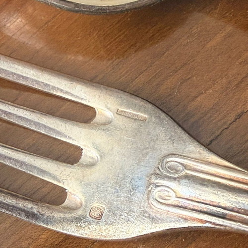 Christofle dessert cutlery set 11 pieces used