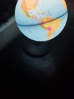 Illuminated globe like new, 40cm height with LED