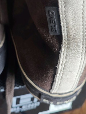 Blend leather athletic shoes used, brown, size 40