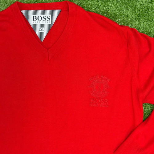 Boss men's sweater XXL like new, red cotton