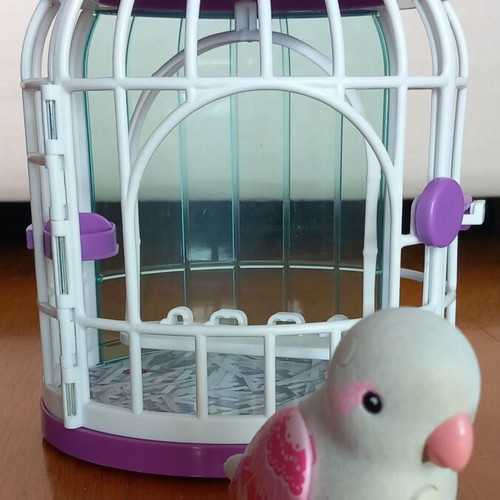 Talking Parrot toy like new with lockable cage