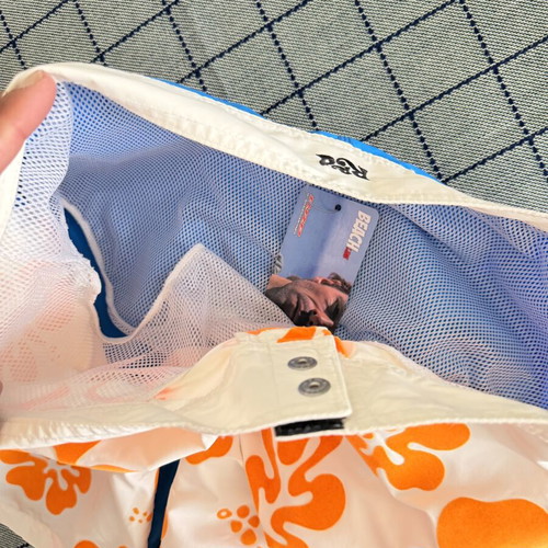 RRD men's swim shorts size S new, white and orange