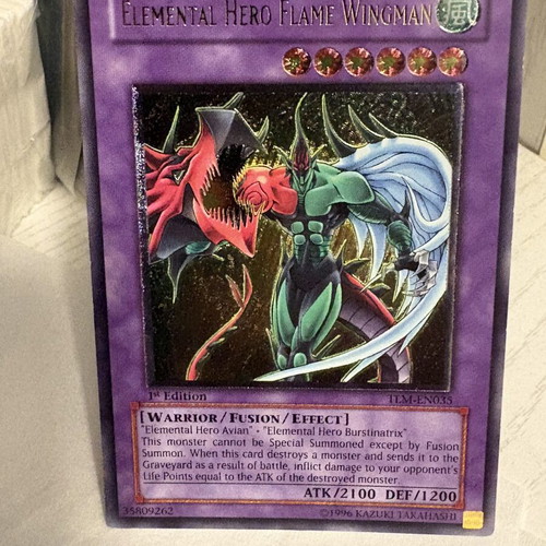 Elemental Hero Flame Wingman 1st Edition Ultimate Rare card pristine