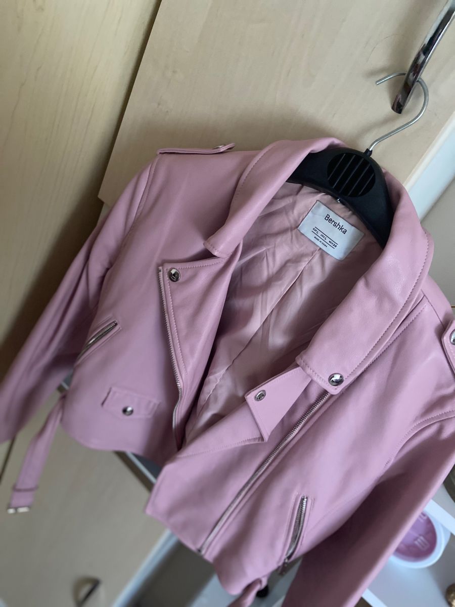 Bershka pink hotsell leather jacket