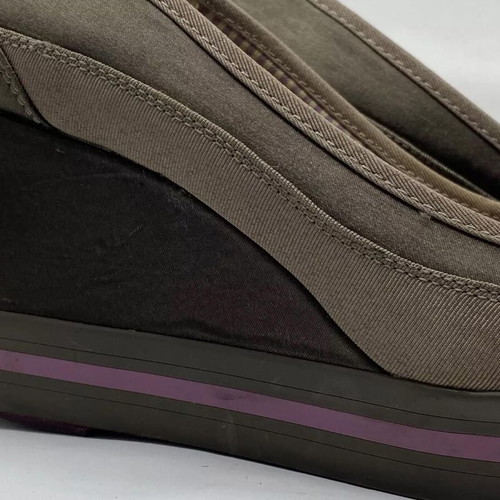 Nanette Lepore for Keds wedge platform shoes used, size US8 EU38.5, gray with purple