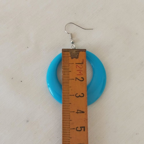 Pop Art Blue Earrings with Stainless Steel Hooks