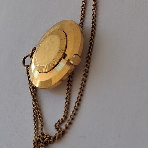 Retro Chaika Gold Plei Women's Winding Necklace Watch like new