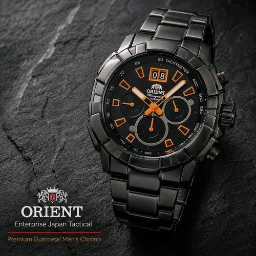 Orient Enterprise Diver Sports Tactical Chronograph watch, Gunmetal