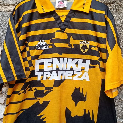 AEK 1996-1997 Demis Nikolaidis football jersey, size XL