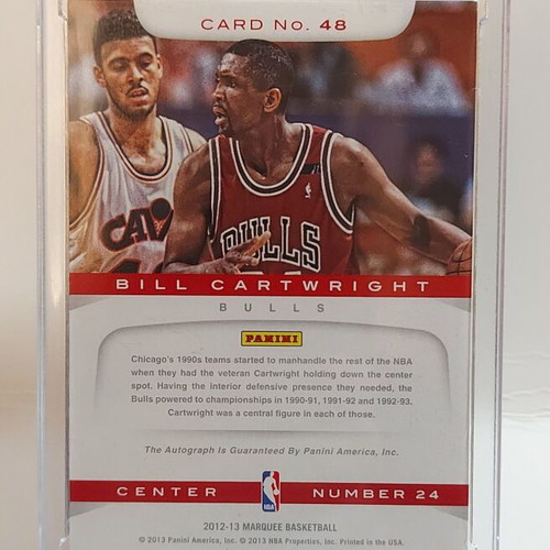 Panini Marquee Basketball Bill Cartwright Autographed Card new